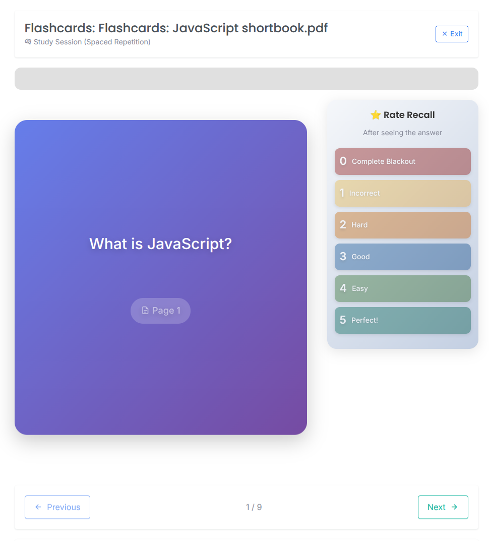AI Flashcard Generator Example